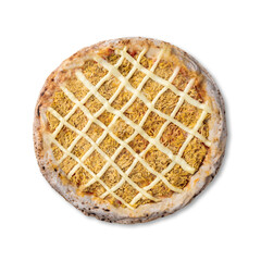 Chicken and Catupiry cream cheese pizza isolated over white background