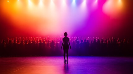 Captivating Dance Recital Performance with Solo Dancer in Colorful Lights