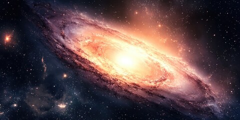 Obraz premium Cartoon rendering in 3D of a galaxy and nebula in space
