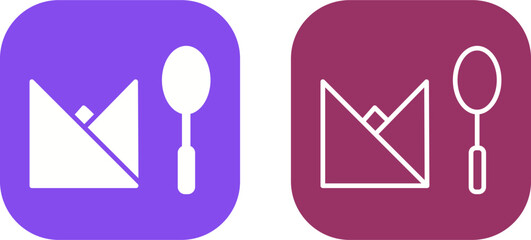 Spoon and Napkin Vector Icon