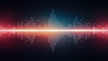  Colorful Abstract Audio Waveform with Gradient Glow - Conceptual Background for Sound Recognition