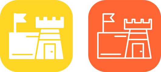 Castle with Flag Vector Icon