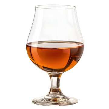 Cognac Brandy, Beverage Alcoholic, Isolated on Transparent Background, Graphic Resource for Gourmet Advertising, Menu Design, Website Banners, Packaging, and Social Media Campaigns