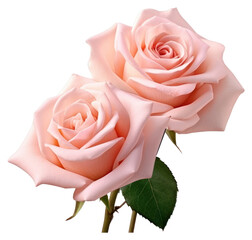 PNG  Elegant pink roses with leaves © Rawpixel.com