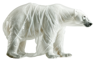 PNG  Plastic wrapping over a polarbear wildlife animal mammal.