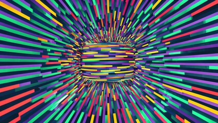 Fototapeta premium Digital Glitches: Vibrant Stripes on a Distorted Screen