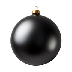 black christmas ball isolated on transparent background cutout
