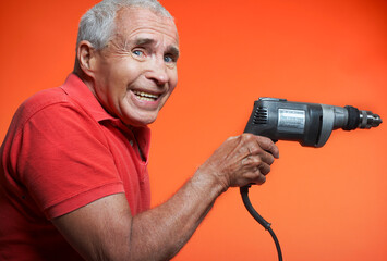 Nervous Man Holding Power Drill