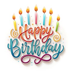 Colorful happy birthday candles