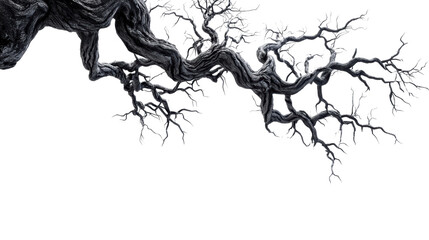 Obraz premium Eerie Haunted Tree with Twisted Branches Isolated on White Background