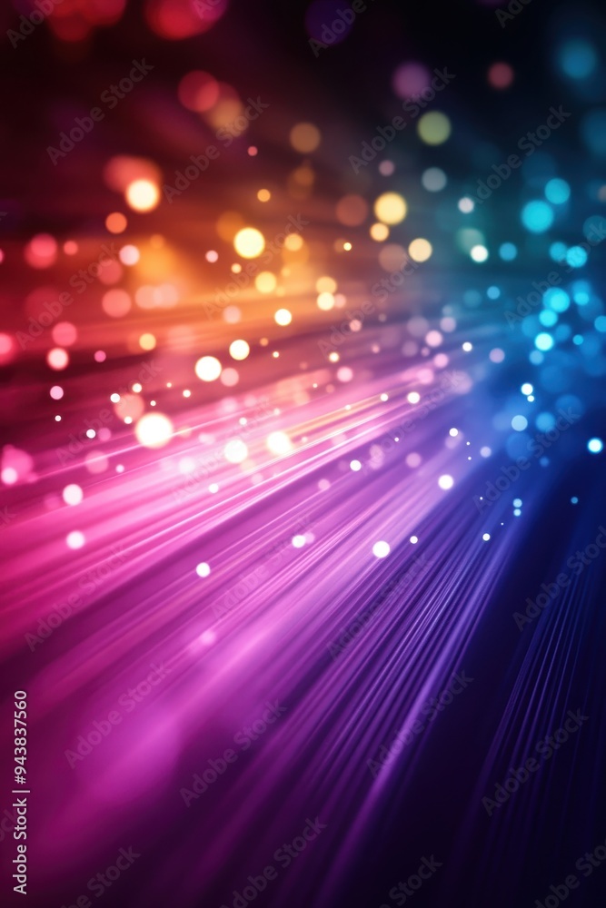 Poster vibrant colorful abstract background with bright lights and glowing particles. ideal for festive, te