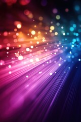 Vibrant colorful abstract background with bright lights and glowing particles. Ideal for festive, technology, and creative design use.