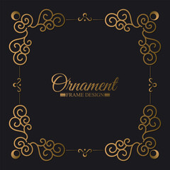 Elegant gold decorative frame design background