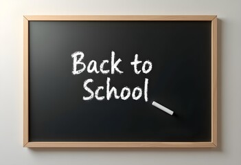 Obraz premium Back to School Chalkboard Sign with Chalk Writing
