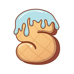 3D Mint Ice Cream Letter S