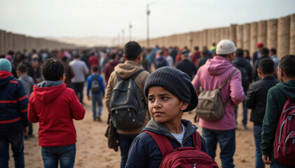 Migrants waiting for entry, border tension, anxiety