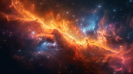 Fototapeta premium Cosmic Nebula with vibrant colors