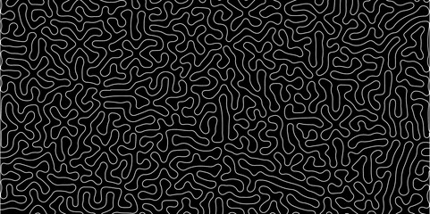 Abstract seamless turing pattern minimal organic geometric black background. white stock line abstract pattern Transparent monochrome striped texture, seamless pattern, modern stylish texture.