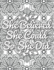 Motivational Quote Coloring Page for Adults. Inspirational Quote Coloring Page. Positive Vibes Coloring Page.