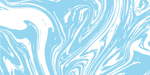 Abstract Pattern white and blue marble texture and background. Liquify Swirl blue and white color art. acrylic pours liquid marble surface design.	