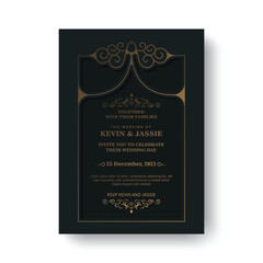 Luxury Invitation card vector design vintage style
