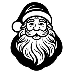 Father Christmas Silhouette Black Color Vector