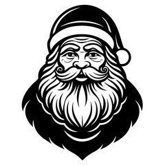 Father Christmas Silhouette Black Color Vector