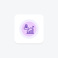 Fototapeta premium Professional Growth icon, growth, development, advancement, career, editable vector, pixel perfect, illustrator ai file