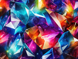 Obraz premium Attractive 3d render abstract crystal background iridescent texture macro panorama