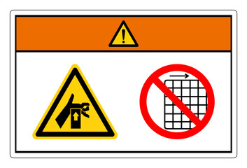 Warning Hand Crush Force from Below Do Not Remove Guard Symbol Sign, Vector Illustration, Isolate On White Background Label .EPS10