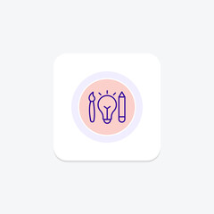 design idea purple line icon on a colorful circle, stylish icon, ai illustrator file