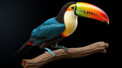 Obraz premium Colorful Toucan Perched on a Branch