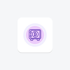 Crypto Wallet icon, wallet, cryptocurrency, digital, secure line icon, editable vector icon, pixel perfect, illustrator ai file