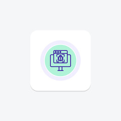 Malware Detection icon, detection, security, protection, cyber line icon, editable vector icon, pixel perfect, illustrator ai file