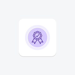 Fototapeta premium Authentication Badge icon, badge, security, protection, cyber line icon, editable vector icon, pixel perfect, illustrator ai file
