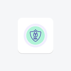 SSL icon, security, protection, cyber, digital line icon, editable vector icon, pixel perfect, illustrator ai file