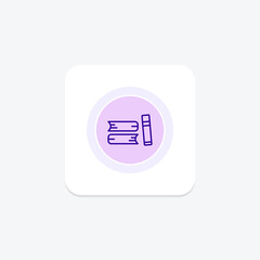 Books icon, reading, literature, knowledge, study line icon, editable vector icon, pixel perfect, illustrator ai file