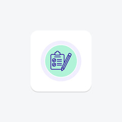 Exams icon, assessments, tests, evaluations, examinations line icon, editable vector icon, pixel perfect, illustrator ai file