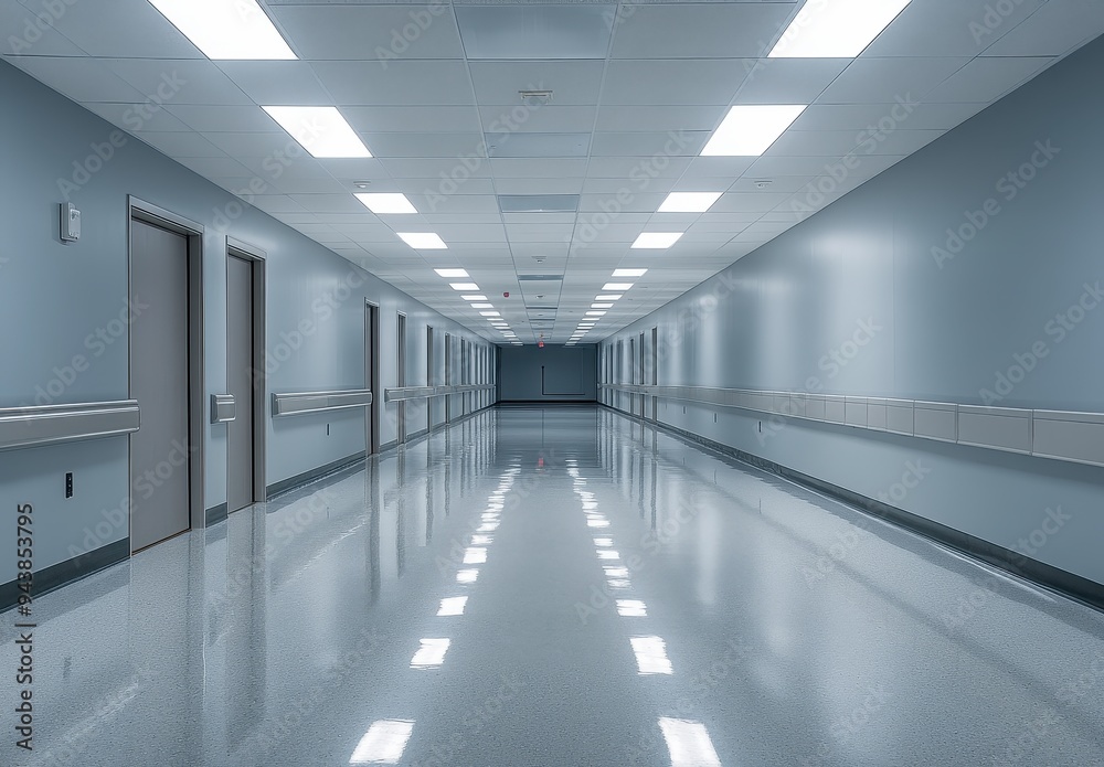 Wall mural Empty Hospital Corridor