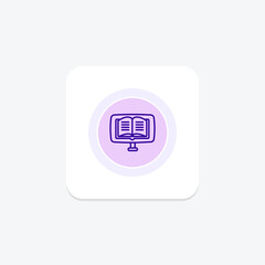 Digital Libraries icon, online libraries, virtual libraries, electronic libraries, digital collections line icon, editable vector icon, pixel perfect, illustrator ai file