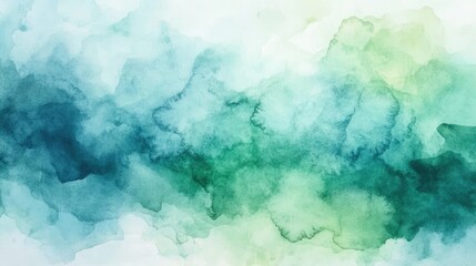 Abstract watercolor background with flowing shades of blue and green, creating a serene and artistic atmosphere
