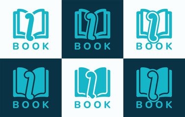 Set of letter I book logo. This logo combines letters and book shapes. Perfect for education, schools, tutoring and the likes.