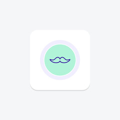 Mustache Icon icon, icon, retro, vintage, hipster line icon, editable vector icon, pixel perfect, illustrator ai file