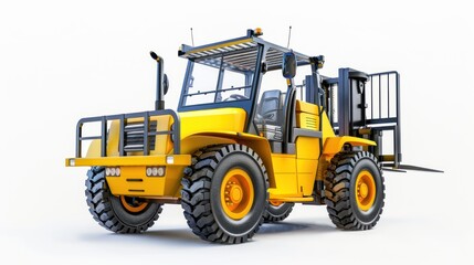Naklejka premium Rough Terrain Forklift on white background
