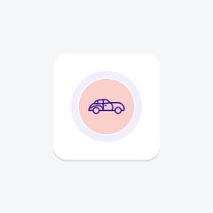 Classic Car icon, car, vehicle, auto, vintage line icon, editable vector icon, pixel perfect, illustrator ai file