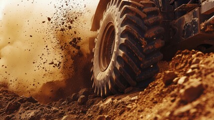 Side view of a scraper moving massive amounts of soil efficiently