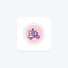 Food Delivery icon, delivery service, online food delivery, home delivery, meal delivery line icon, editable vector icon, pixel perfect, illustrator ai file