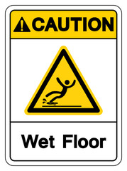 Caution Wet Floor Symbol Sign,Vector Illustration, Isolate On White Background Label. EPS10