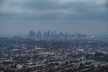 Naklejka premium View over Los Angeles from Griffith Observatory