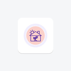 Greenhouse icon, green, house, horticulture, cultivation line icon, editable vector icon, pixel perfect, illustrator ai file